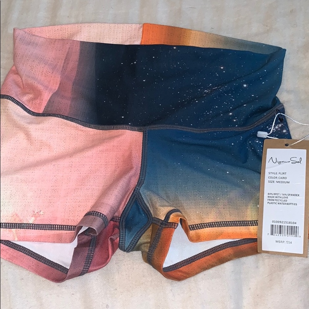 multi color spandex shorts